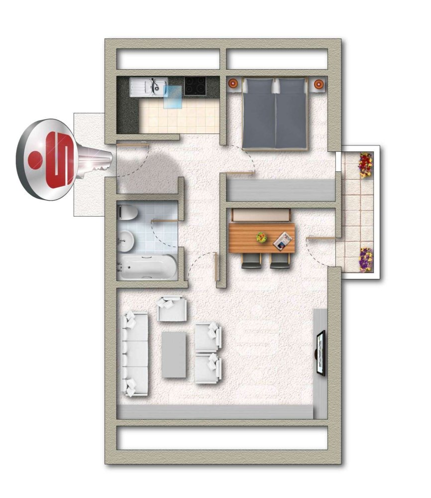Apartamento de 2 divisões em Bodenseekreis, Germany N.º 88719