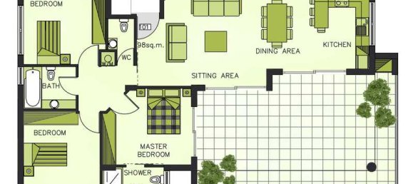 Apartamento de 3 dormitorios en Germasogeia, Cyprus No. 8050 3