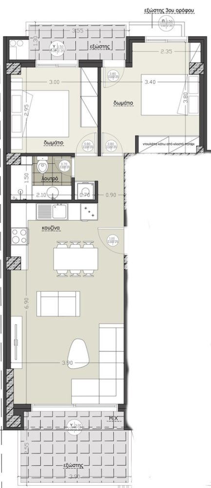 2 Schlafzimmer Wohnung in Thessaloniki, Greece, Nr. 2422