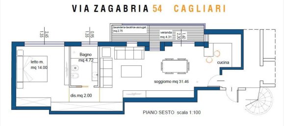 Apartamento de 2 divisões em Cagliari, Italy N.º 278404 38