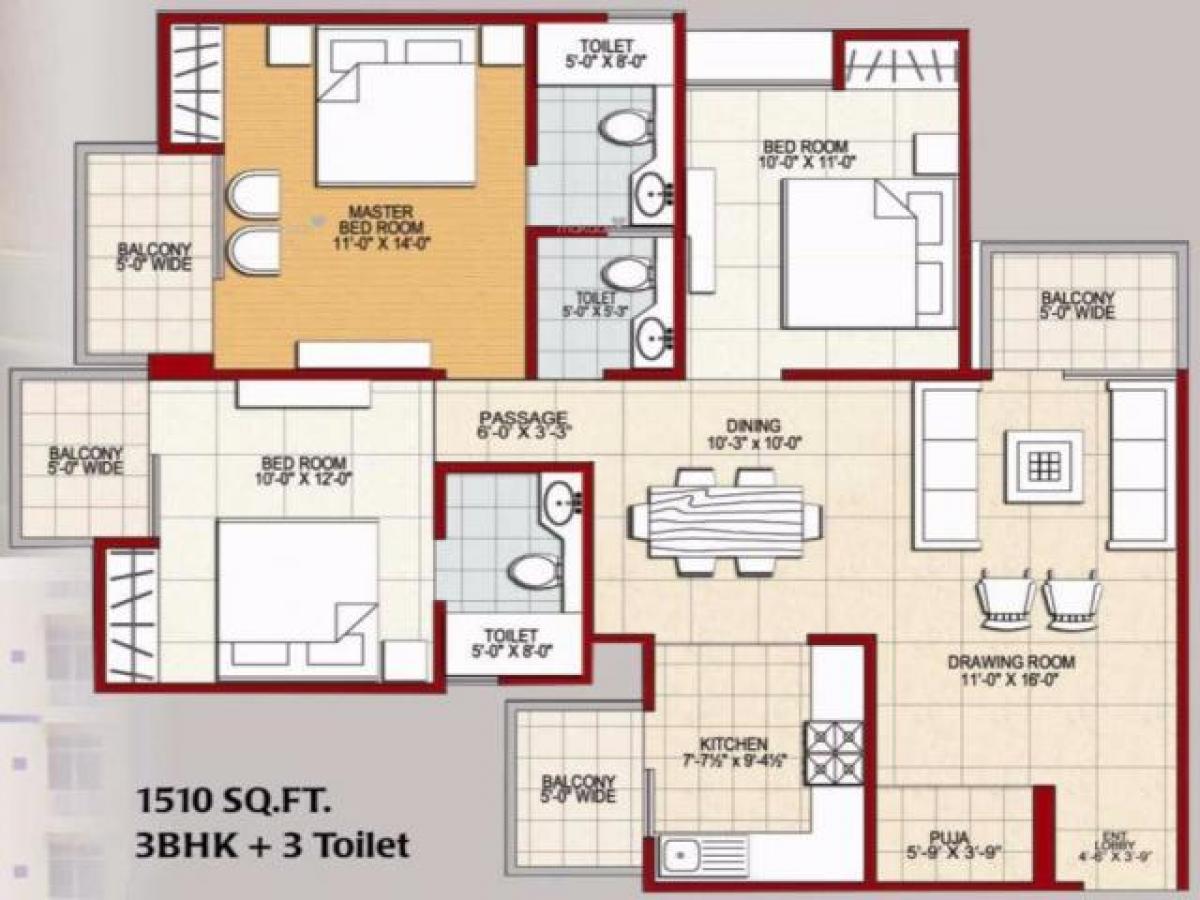 3 bedrooms House in Ghaziabad, India No. 54884