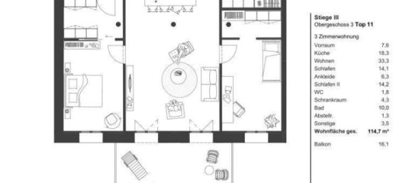 3 rooms Apartment in Vienna, Austria No. 253424 13