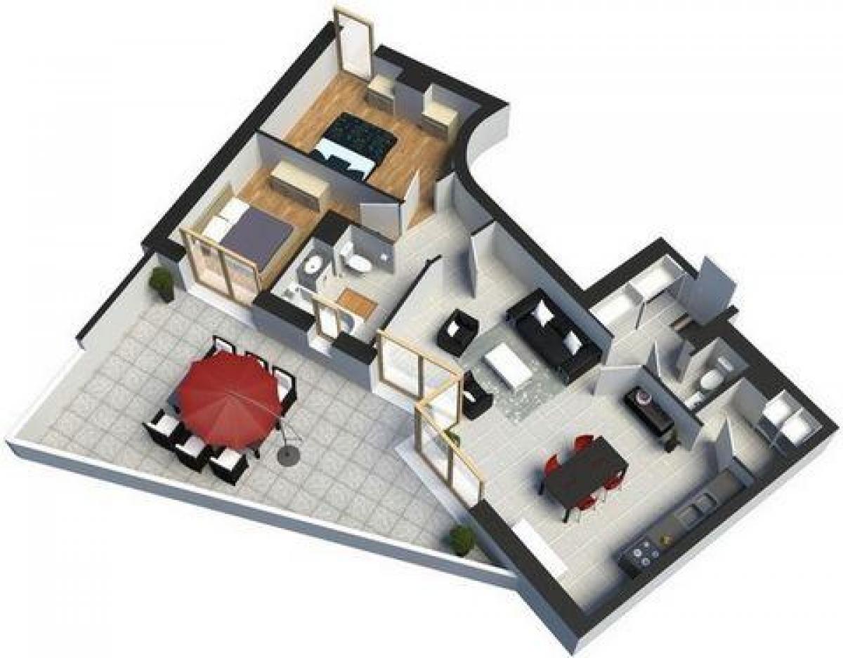 Кондоминиум  с 2 спальнями в Фийенж, Франция № 31383