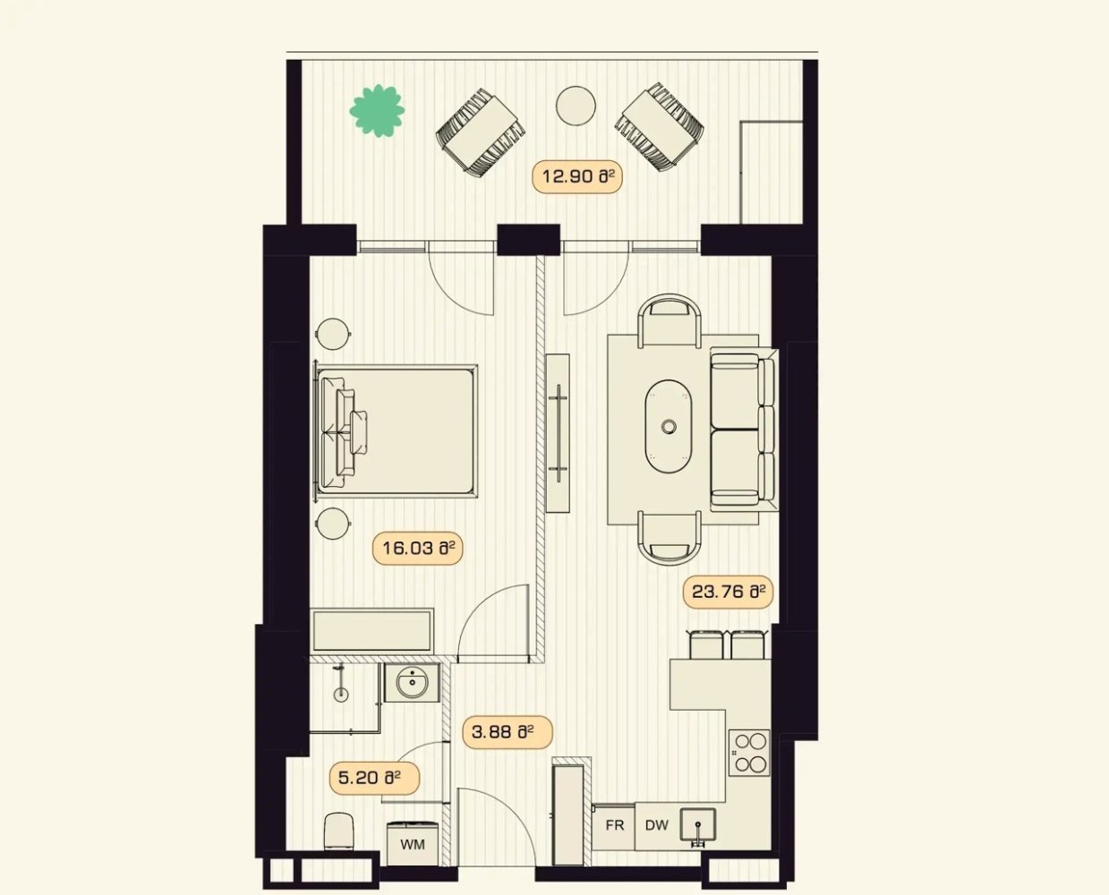 1 bedroom Apartment in Tbilisi, Georgia No. 943