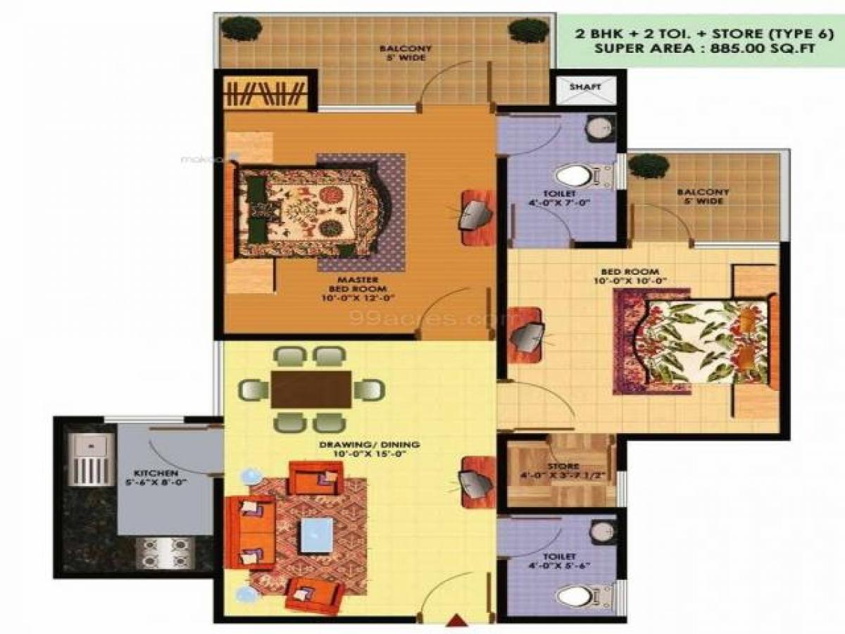 2 bedrooms House in Ghaziabad, India No. 58978