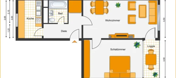 Квартира с 1 спальней в Меттман, Германия № 64749 11