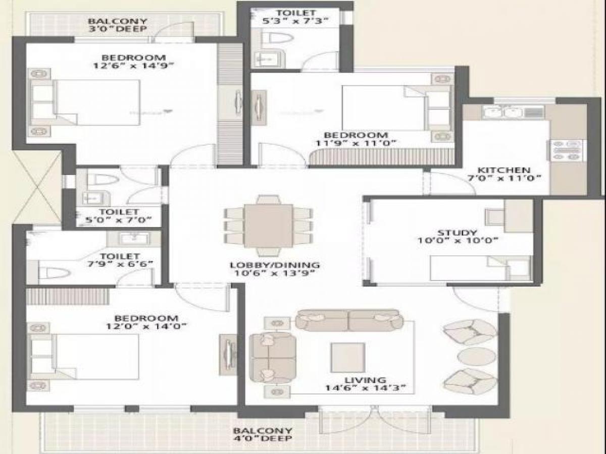 Casa de 3 dormitorios en Gurgaon, India No. 20682