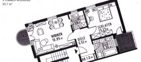 1 غرف نوم شقة في Offenbach, Germany رقم 266896 3
