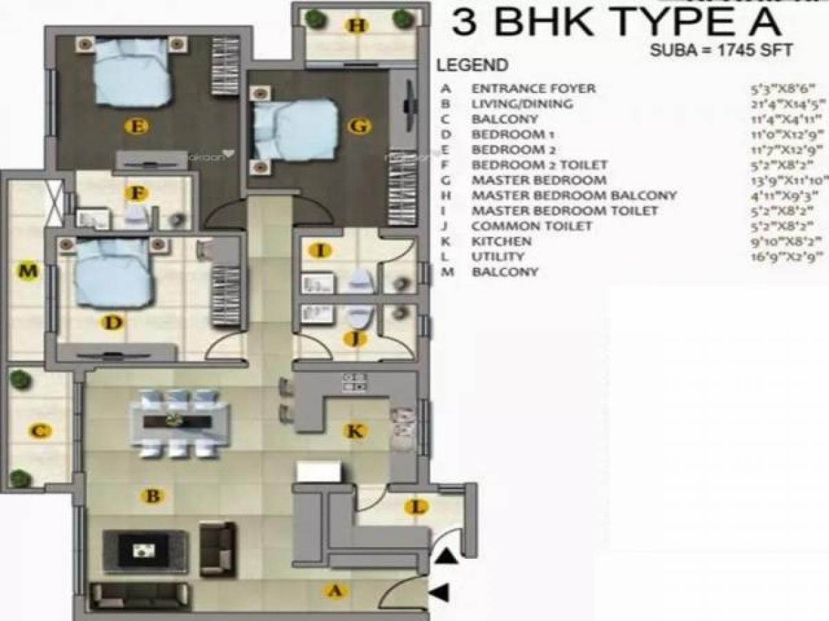 3 chambres Maison à Bangalore, India No. 44718