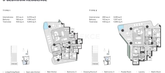 3 غرف نوم منزل ذو طابقين في الخليج التجاري, UAE رقم 111719 30