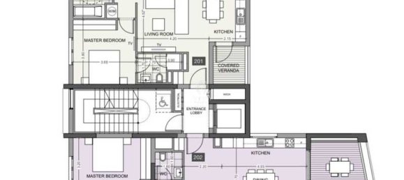 2 Schlafzimmer Wohnung in Germasogeia, Cyprus, Nr. 20197 2