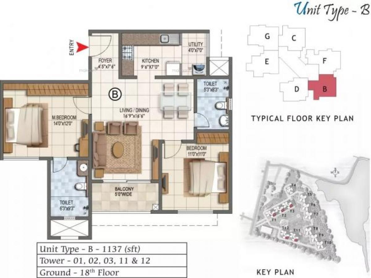 2 Schlafzimmer Haus in Bangalore, India, Nr. 43229