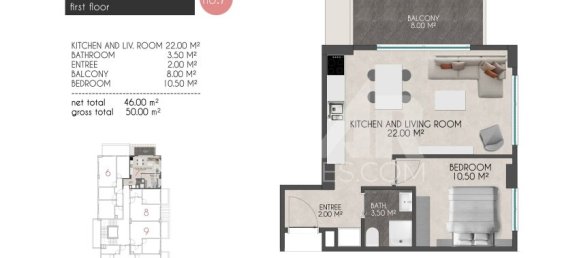 Wohnung 2+1 in Alanya, Turkey, Nr. 14459 13