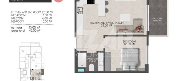 Wohnung 2+1 in Alanya, Turkey, Nr. 14459 14