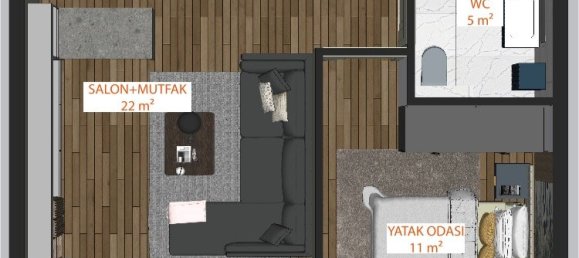 Квартира 1+1 в Сиде, Турция № 14746 6