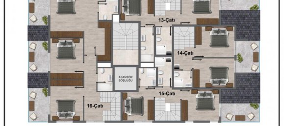Пентхаус с 2 комнатами в Аланья, Турция № 29866 3