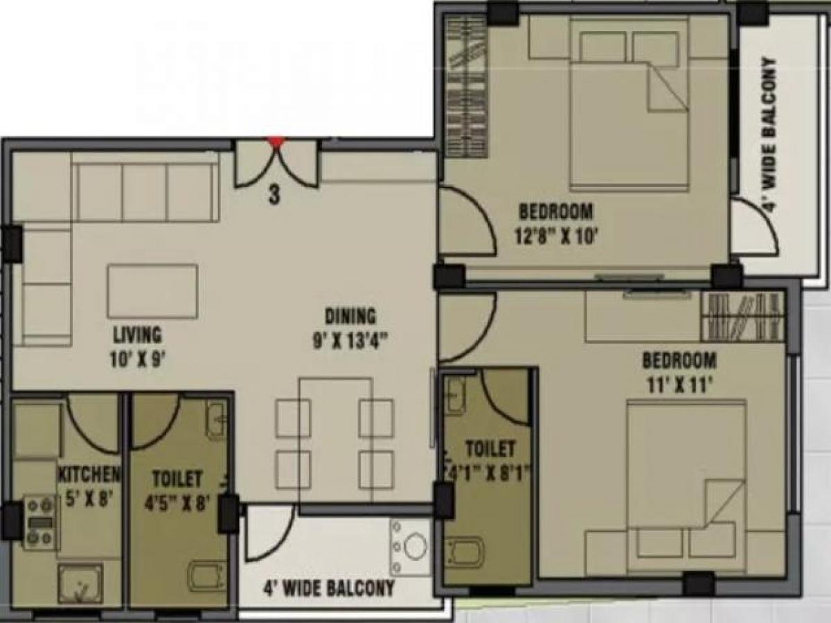 2 bedrooms House in Kolkata, India No. 44391