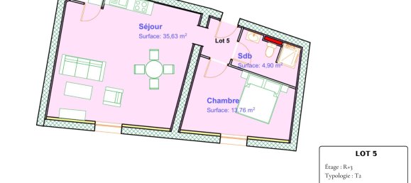 1 chambre Appartement à Béthune, France No. 217949 3