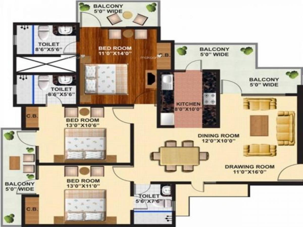 3 bedrooms House in Ghaziabad, India No. 55362