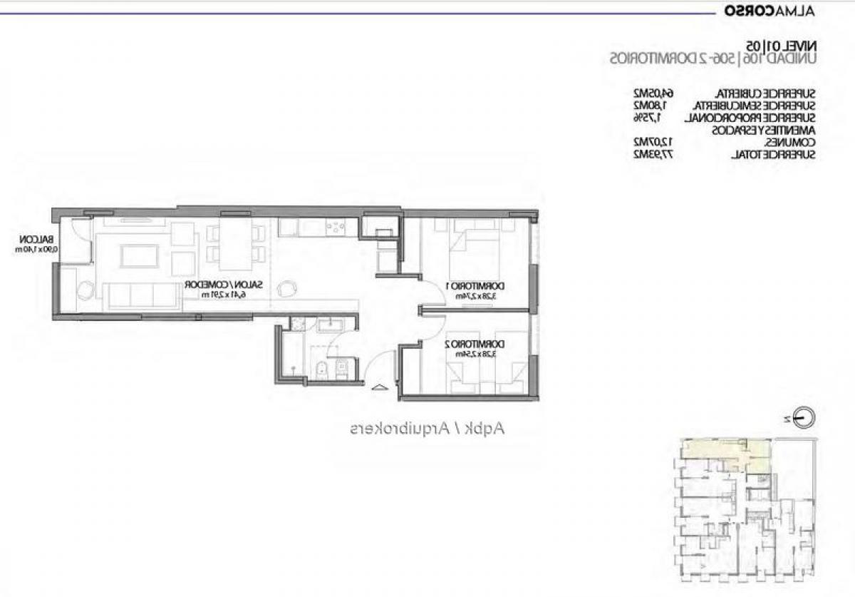 2 bedrooms Apartment in Montevideo, Uruguay No. 7909