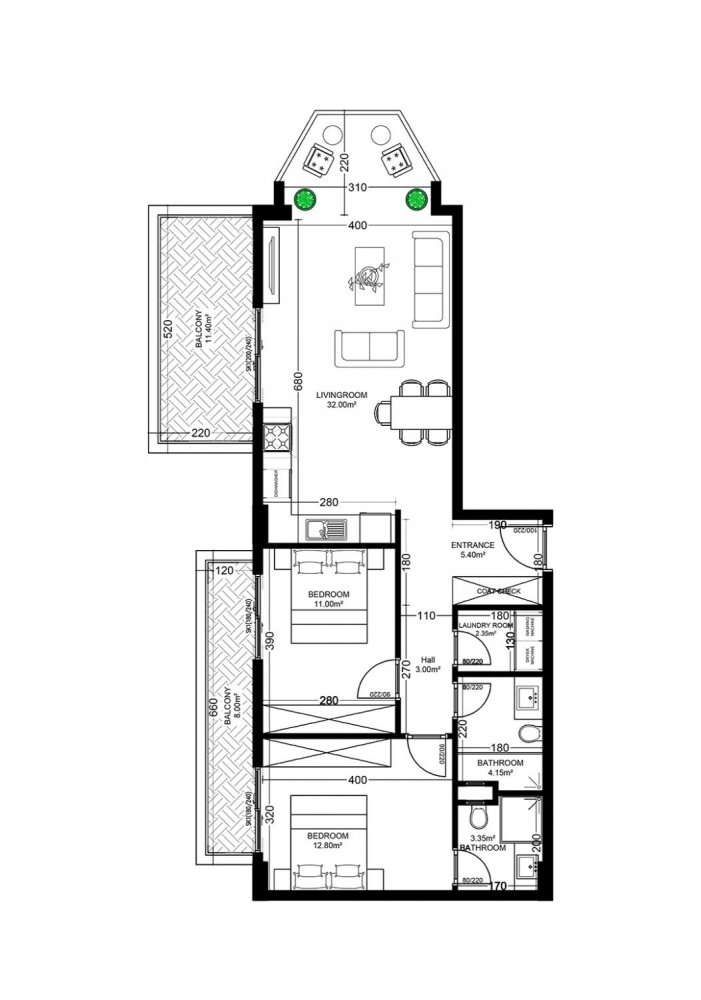 Wohnung 2+1 in Yekta Golden Valley, Oba, Turkey, Nr. 37736 1