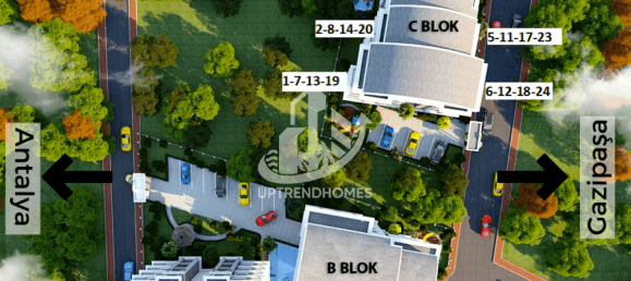 Wohnung 1+1 in Oba, Turkey, Nr. 6075 13