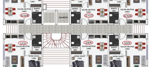 Apartment 1+1 in Okurcalar, Turkey No. 3160 14