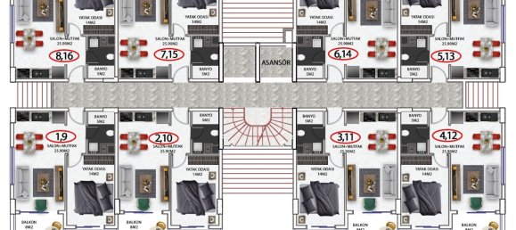 Apartment 1+1 in Okurcalar, Turkey No. 3160 17