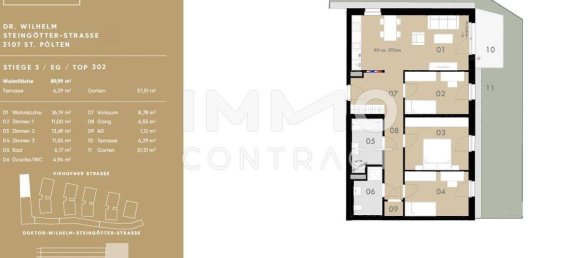 Квартира с 3 спальнями в Занкт Пёльтен, Австрия № 4779 21