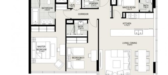 2 bedrooms Apartment in Mohammed Bin Rashid City, UAE No. 58 11