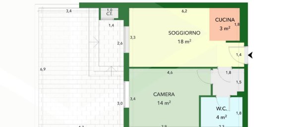 2 rooms Apartment in Rome, Italy No. 26563 2