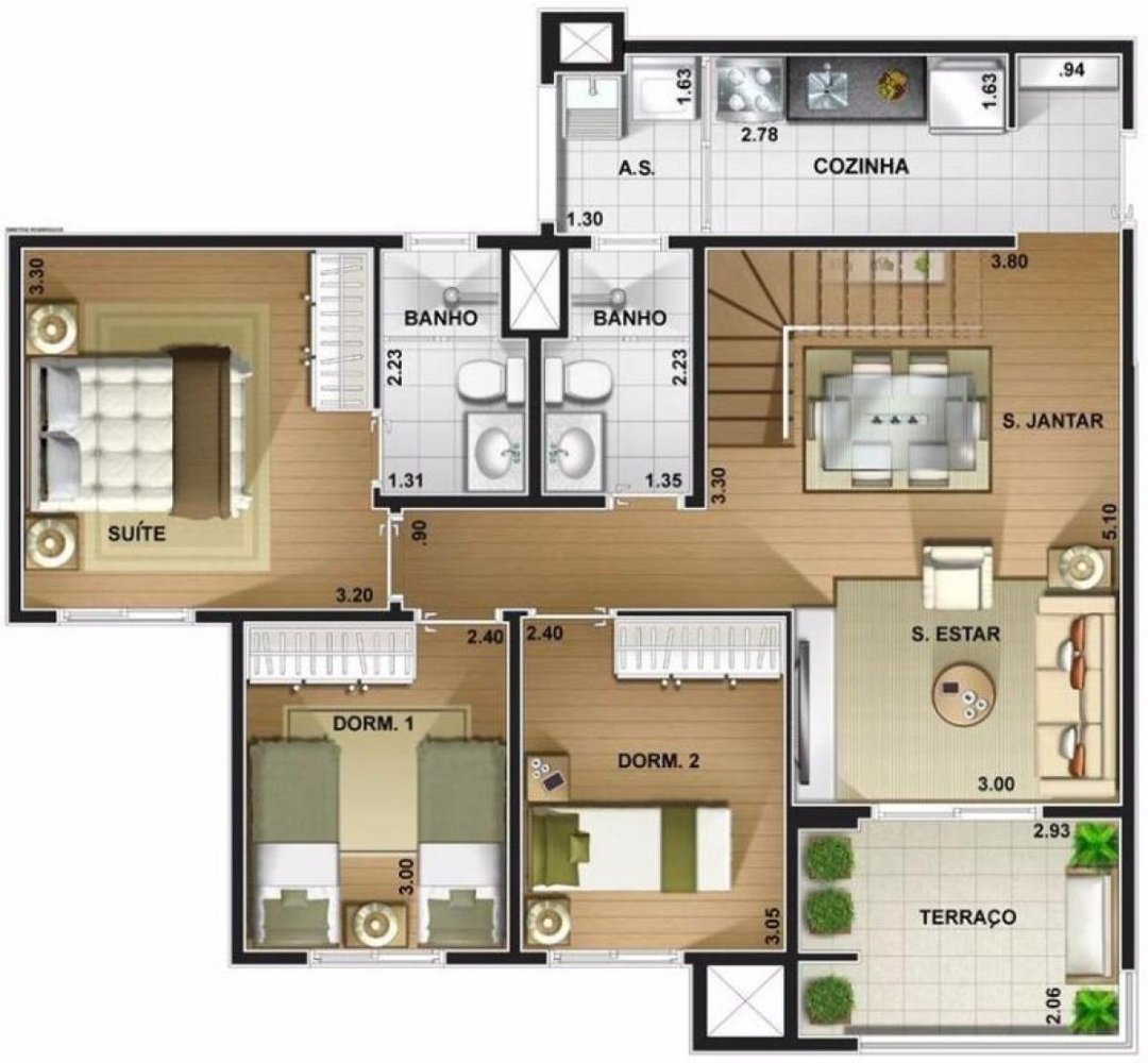 Дом с 3 спальнями в Сан-Паулу, Бразилия № 516000