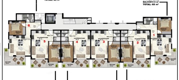 Apartamento de 2 habitaciónes en Kestel, Turkey No. 9821 6