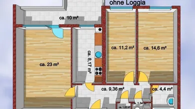 3غرفة شقة في Ottakring, Austria رقم 129195