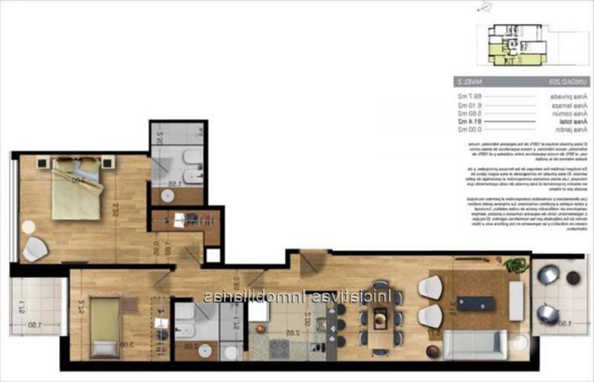 2 bedrooms Apartment in Montevideo, Uruguay No. 11705