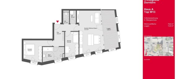 3 rooms Apartment in Dornbirn, Austria No. 181668 4