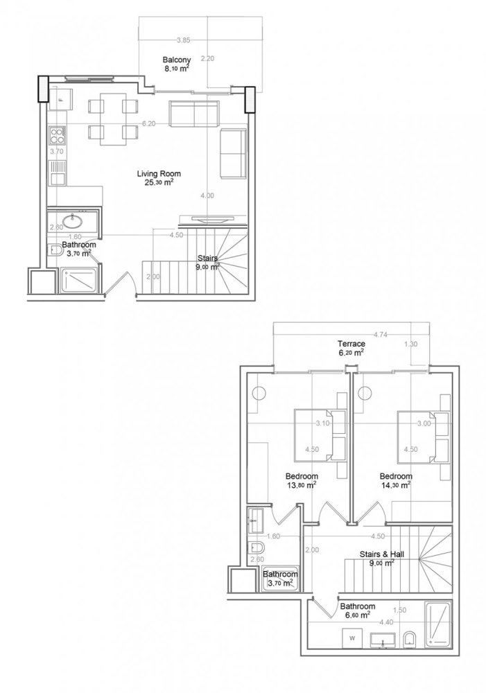 بانتهاوس 2+1 في Yekta Green Life Gazipasa Residence, Gazipasa, Turkey رقم 39547 1