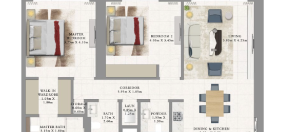 1 غرف نوم شقة في خور دبي, UAE رقم 121259 5