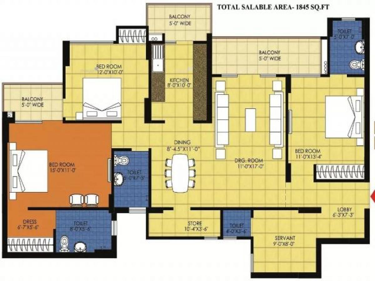 3 غرف نوم منزل في Noida, India رقم 67241