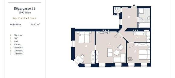 3 rooms Apartment in Alsergrund, Austria No. 130327 9