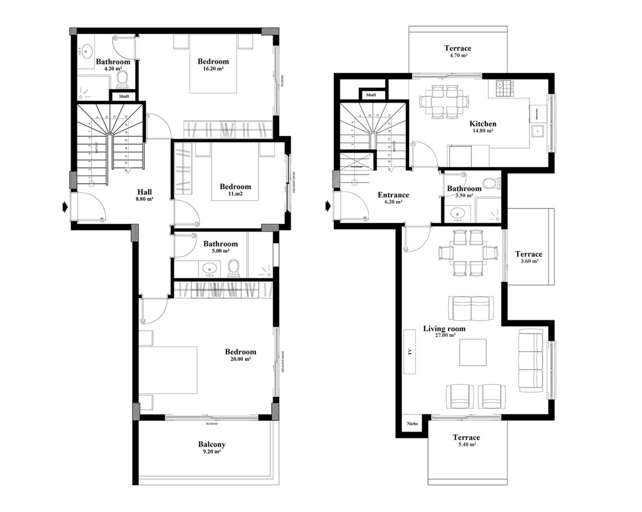 Penthouse 3+1 in Yekta Blue IV Residence, Mahmutlar, Turkey No. 34739 1
