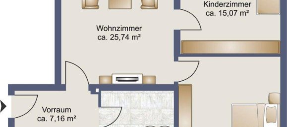 3 rooms Apartment in St. Polten, Austria No. 126 12