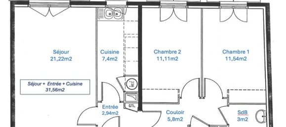 2 Schlafzimmer Wohnung in Epinay-sur-Seine, France, Nr. 354451 9