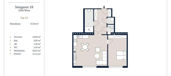 2 rooms Apartment in Wieden, Austria No. 130492 15