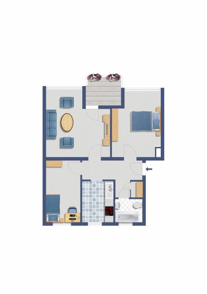 3-Zimmer Wohnung in Duisburg, Germany, Nr. 107149