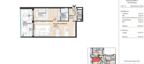 Apartamento de 2 habitaciónes en Modling, Austria No. 94161 13