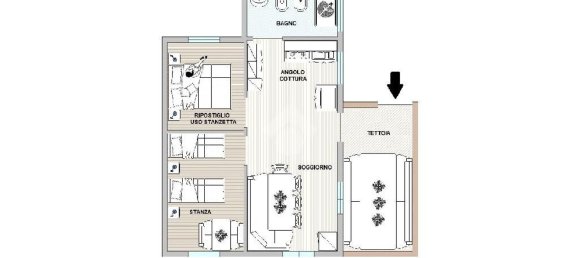 Квартира с 2 комнатами в Спормаджоре, Италия № 267619 20