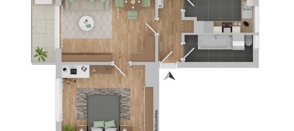 Квартира с 2 комнатами в Бургенланд, Германия № 52494 7