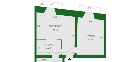 Квартира с 2 комнатами в Барлетта, Италия № 26616 26