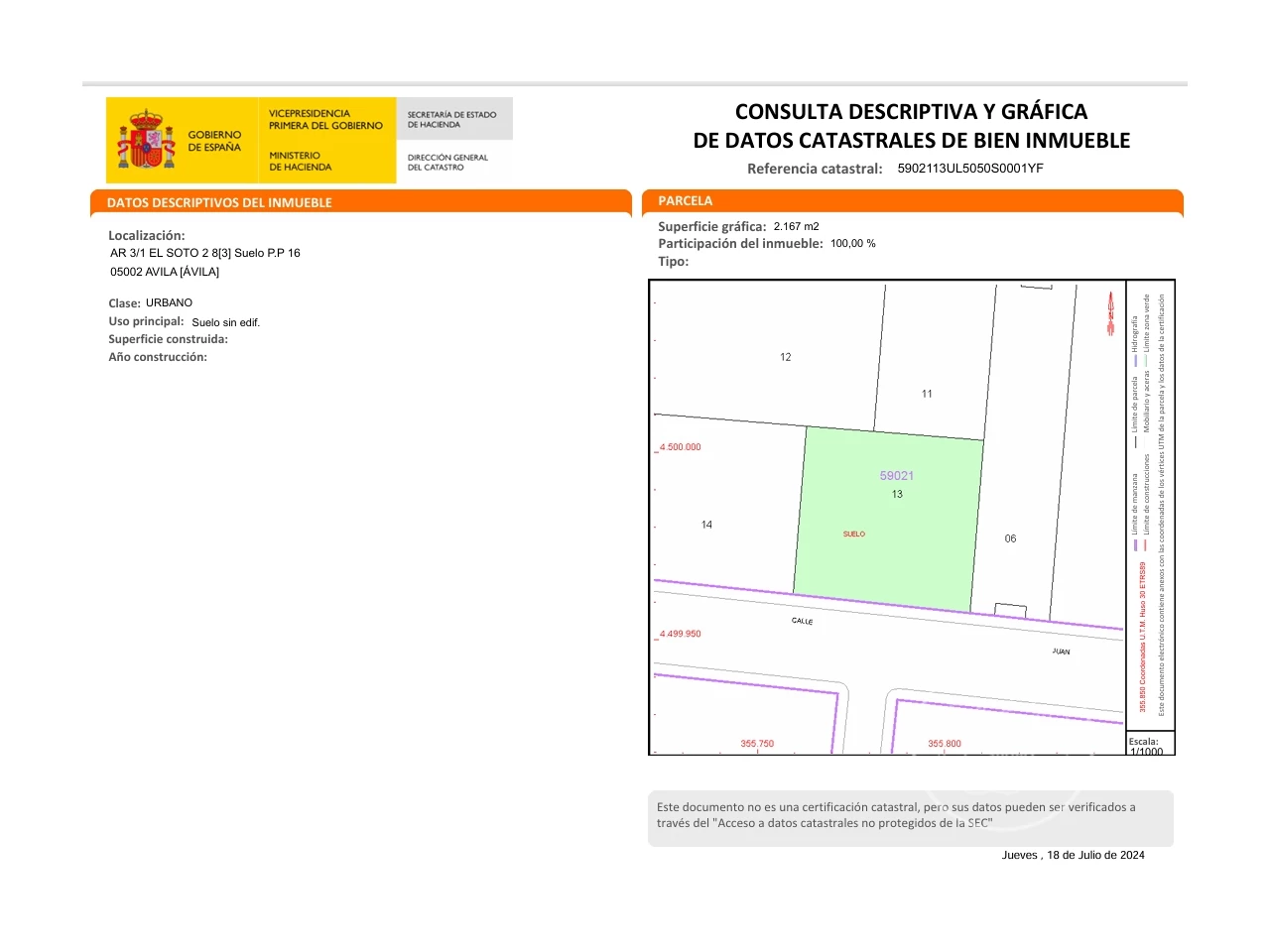 Terrain à Avila, Spain 2167m² No. 114841